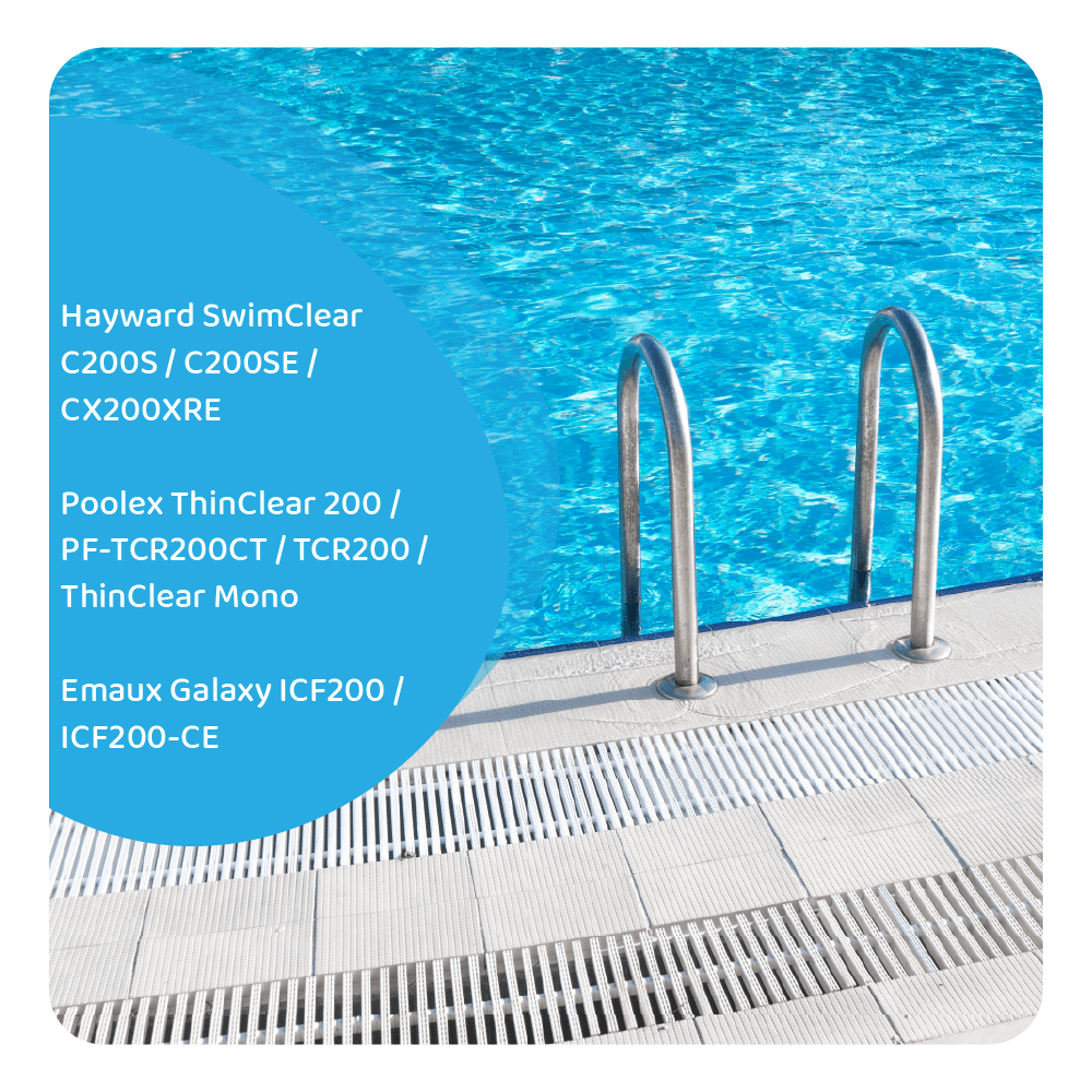 Filtro de agua Piscina compatible con Emaux Galaxy ICF200 / ICF200-CE