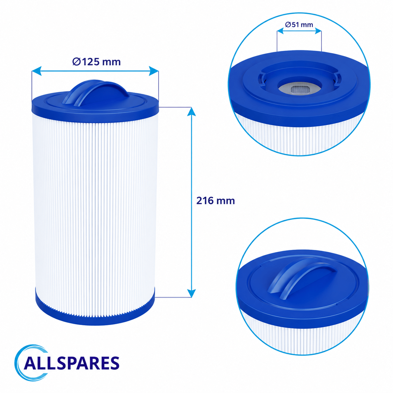 Filtro de agua para spa compatible con Vortex VX30 / 125979 (Twist Lock)
