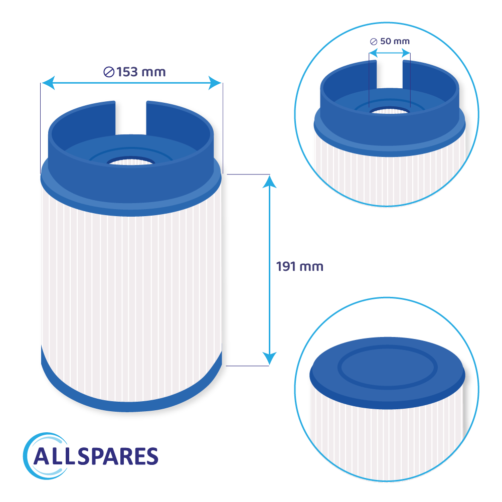 Filtro de agua para spa compatible con Softub 5020 (>2010) / 2004905 / 60305 / SC784