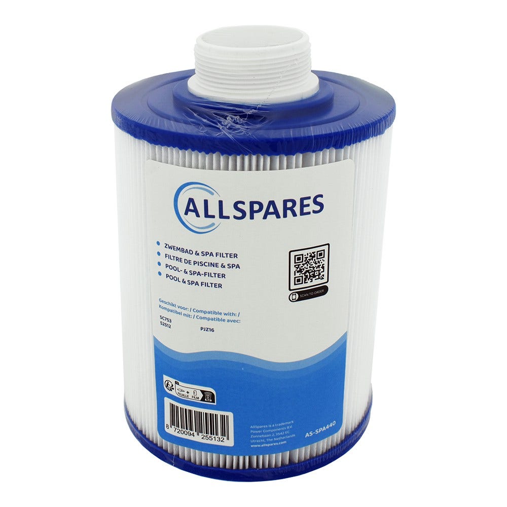 Filtro de cartucho para spa compatible con Wellis AKU0037 / Jazzi 042035 / PJZ16 / 52512