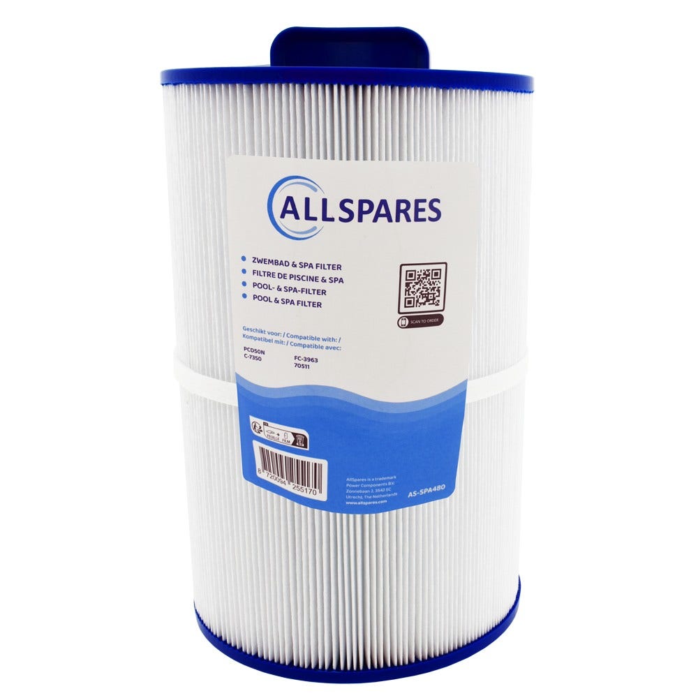 Filtro de cartucho para spa compatible con Caldera 1019401 / 75017 / PCD50N / C-7350 / CA50
