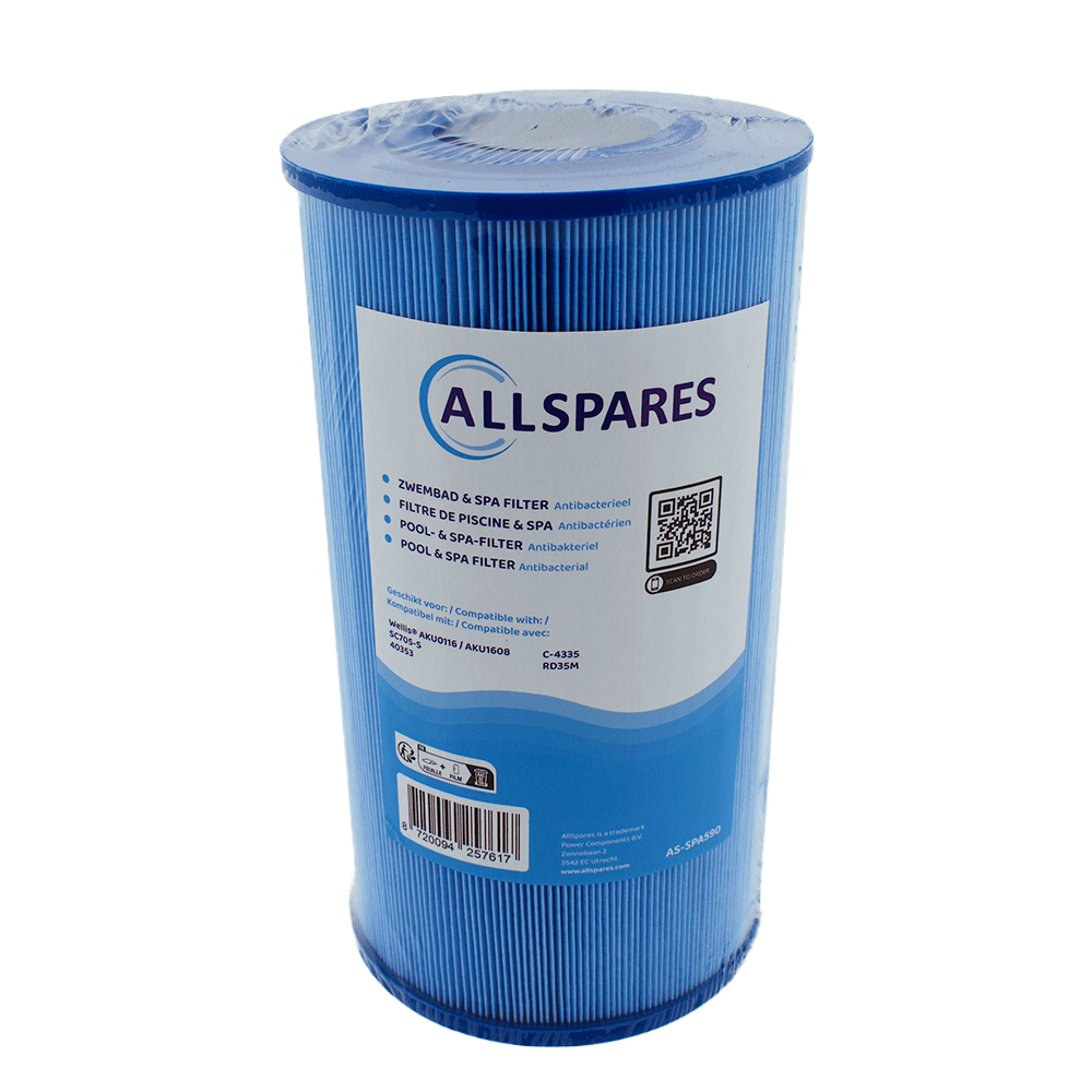 Filtro de cartucho Spa compatible con Wellis AKU0116 / AKU1608 / SC705-S / 40353 (antibacteriano)