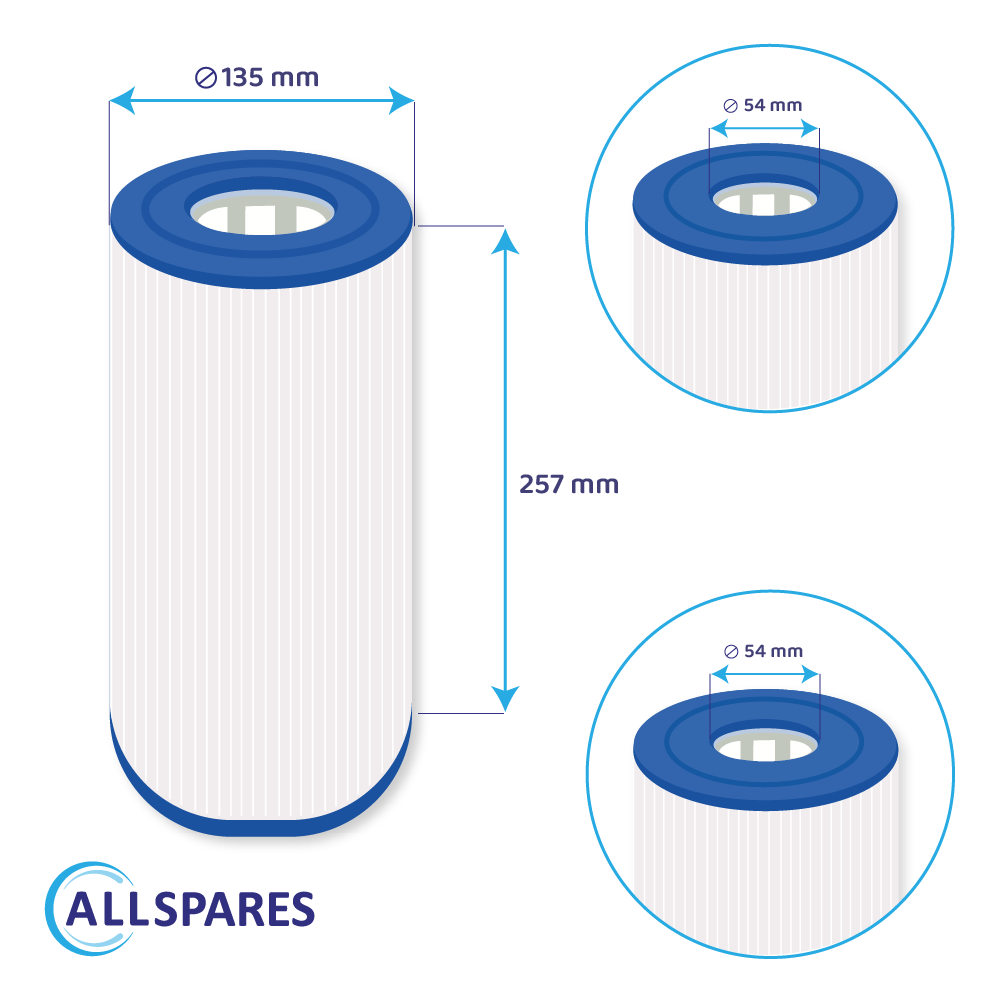 Filtro de agua para Spa compatible con Darlly SC756 / PLBS50 / C-5345 / 50451 / FC-2970