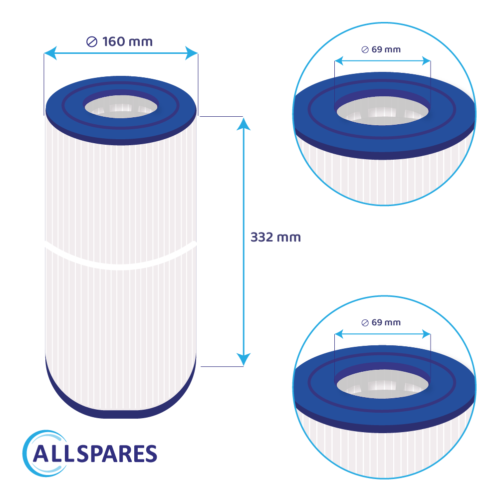 Filtro de Agua para Spa compatible con Blue Lagoon MoonBay BLSF-13 / GP2128