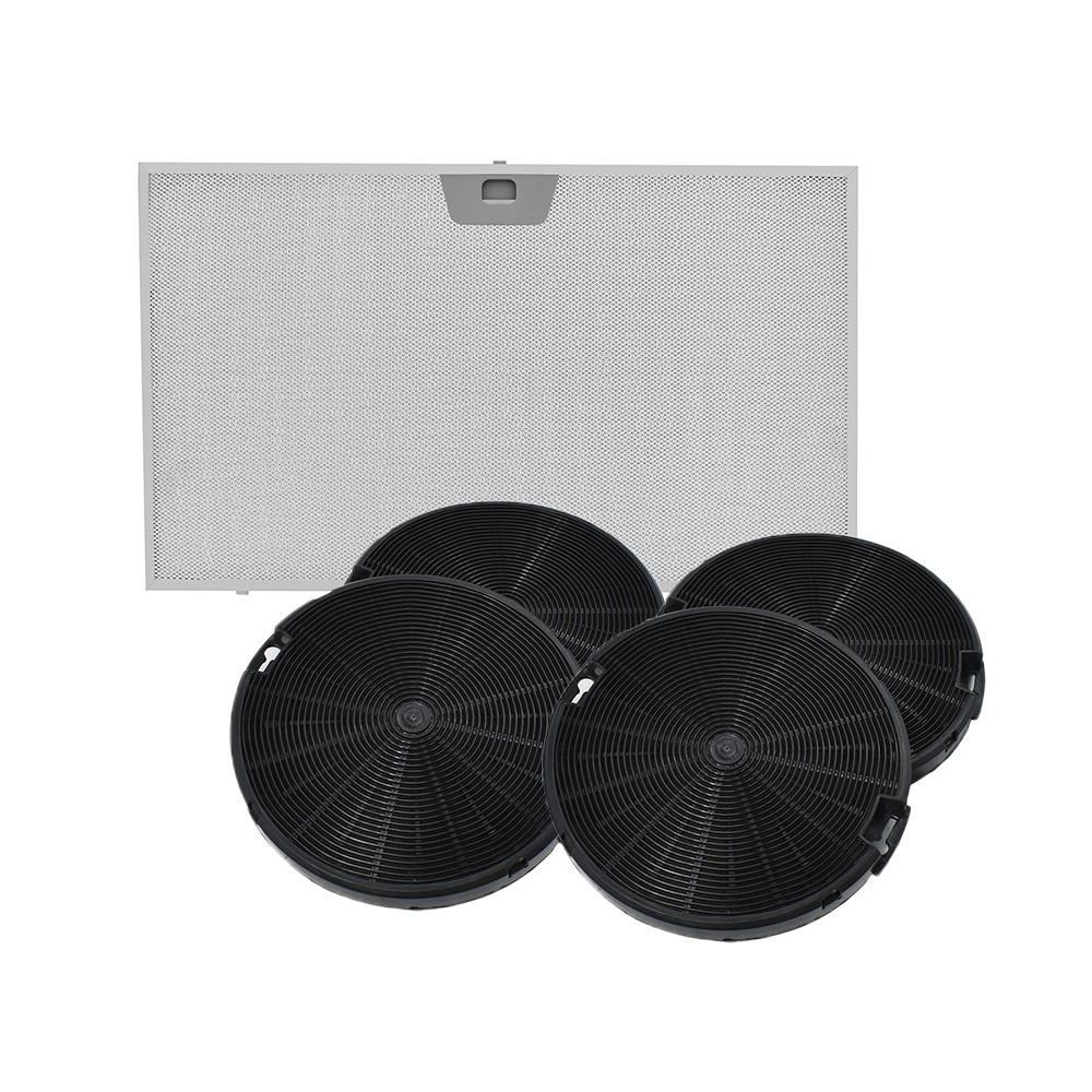 Filtros de carbón (x4) y filtro metálico (x1) compatibles con Valberg HD60N/HD60X