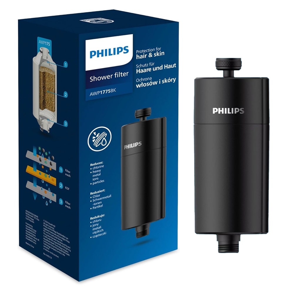 Filtro de ducha Philips Inline AWP1775BK (negro) 