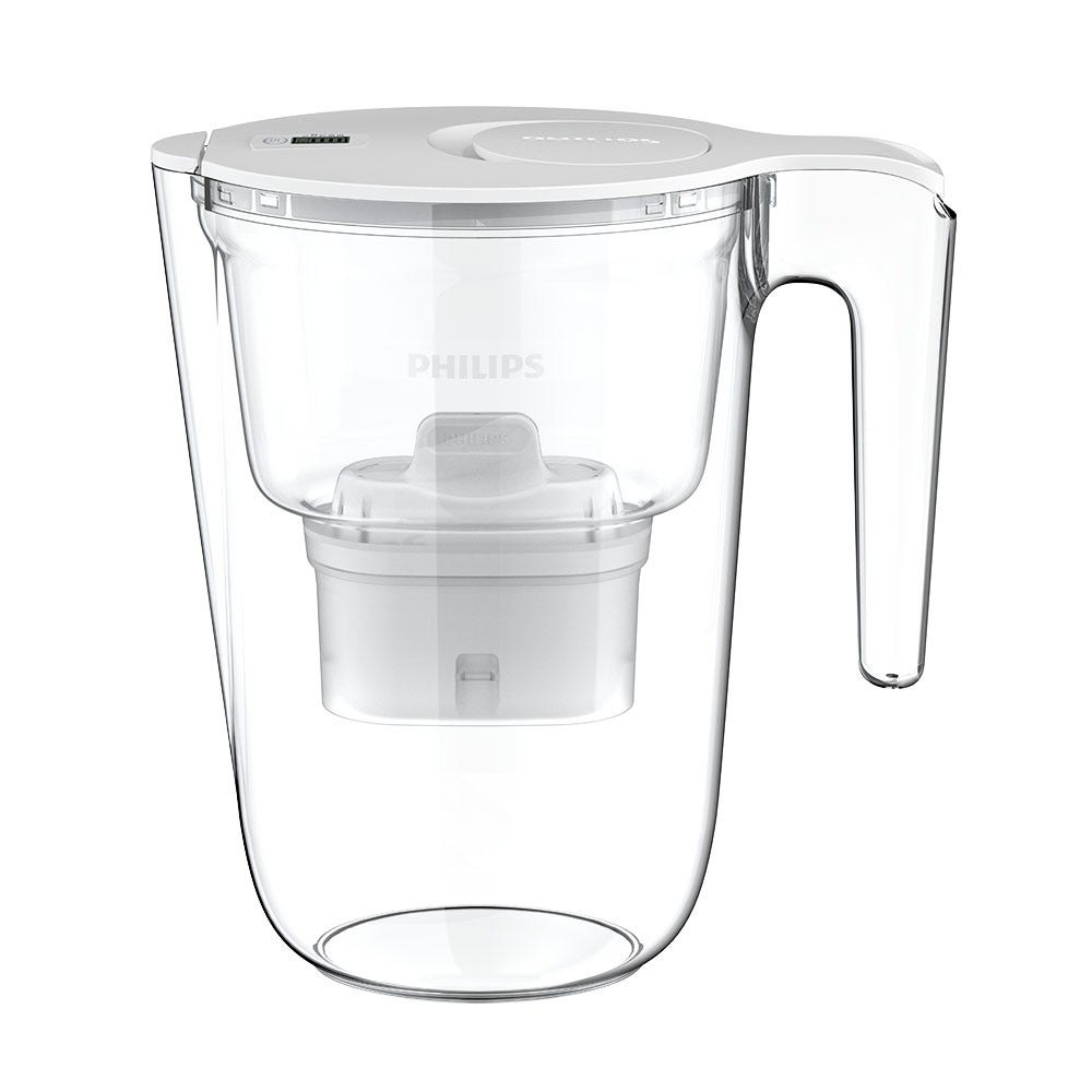 Jarra de agua filtrante Philips 3,4 L + 3 filtros Micro X-Clean (filtra PFAS) AWP2953WHT3