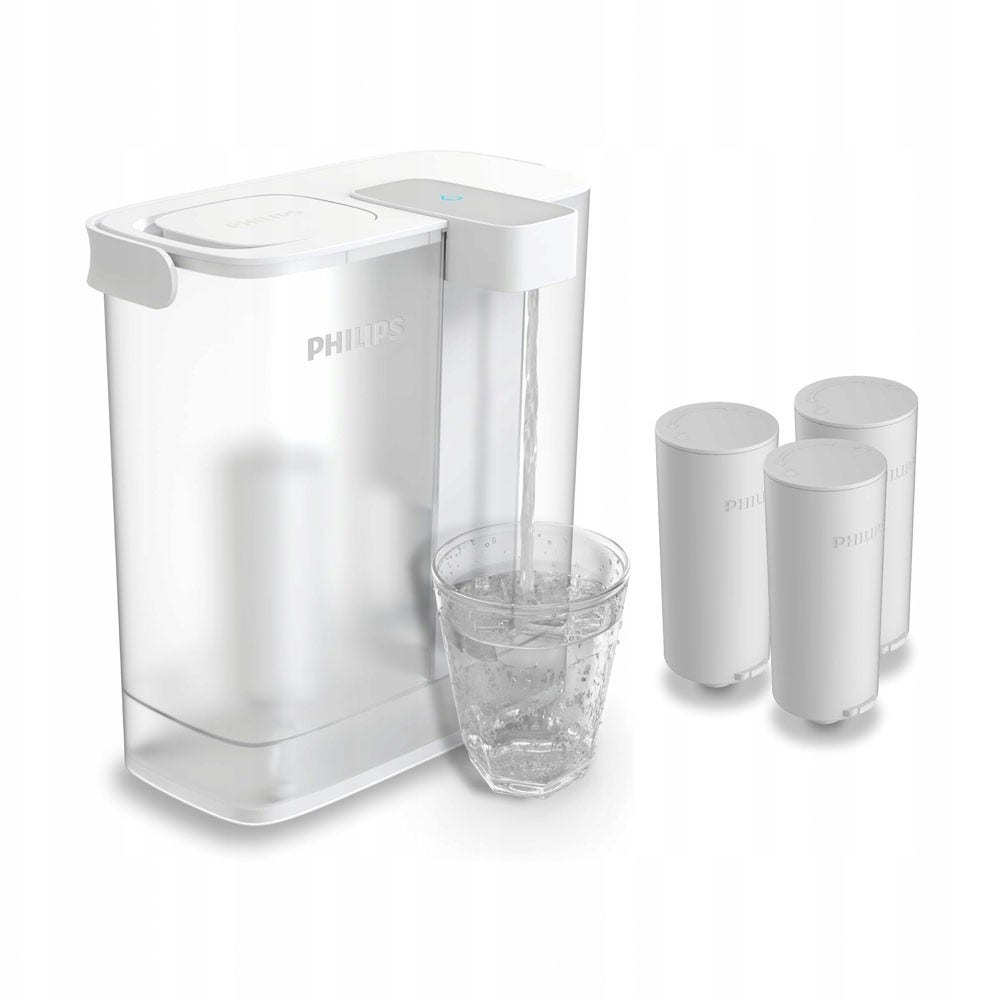 Jarra de agua filtrante Philips Micro X-Clean Instant + Filtros de agua (3 uds.)  AWP2980WH3