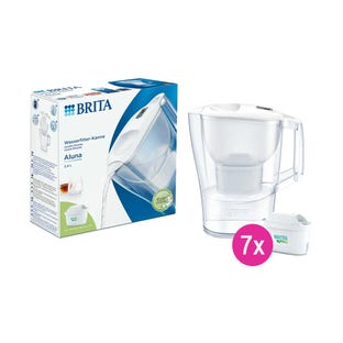 Jarra de agua con filtro BRITA Aluna + 7 filtros MAXTRA PRO (filtra PFAS)
