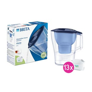 Jarra de agua con filtro BRITA Aluna Azul + 13 filtros MAXTRA PRO (filtra PFAS)
