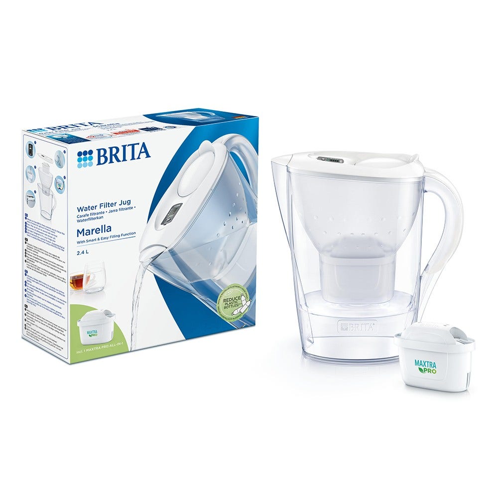 BRITA Marella Jarra de Agua con Filtro + Filtro de Agua MAXTRA PRO 1051118 (filtra PFAS)