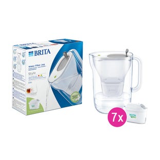 Jarra de agua con filtro BRITA Style + 7 filtros MAXTRA PRO (filtra PFAS)