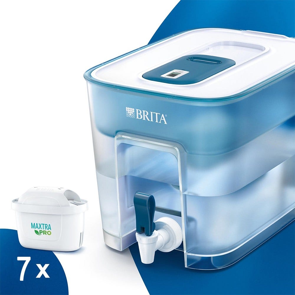 Depósito filtrante BRITA Flow 8.2L + 7 filtros de agua MAXTRA PRO (filtra PFAS)