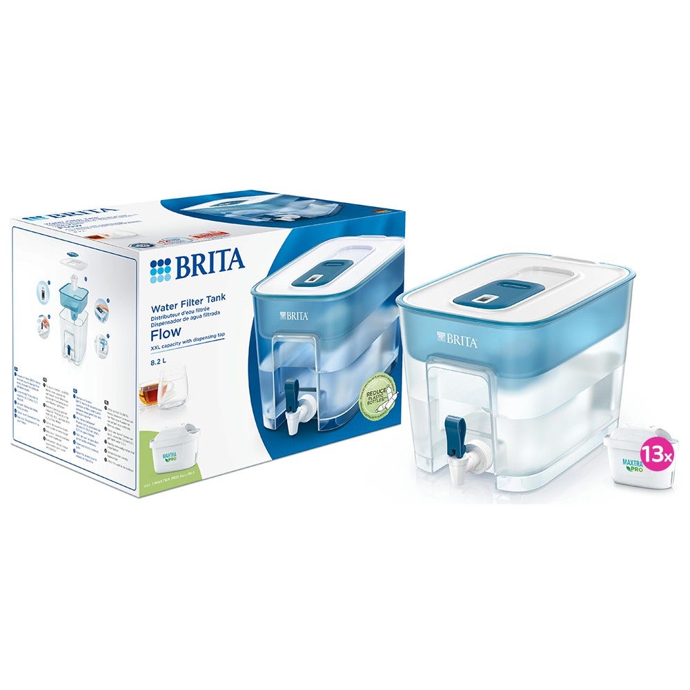 Depósito filtrante BRITA Flow + 13 filtros de agua MAXTRA PRO (filtra PFAS)