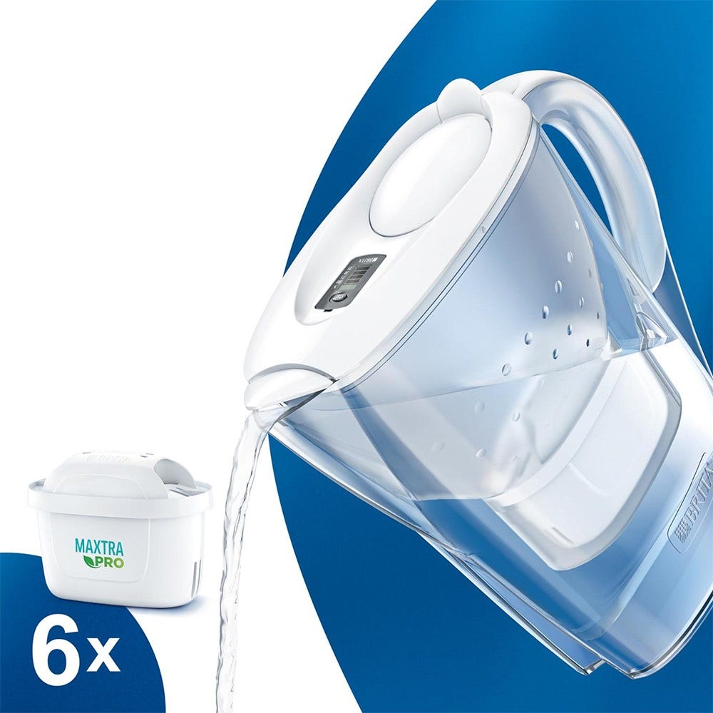 Jarra filtrante BRITA Marella 2.4L + 6 filtros de agua MAXTRA PRO 1051132 (filtra PFAS)