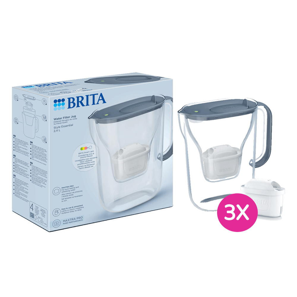 Jarra BRITA Style Essential azul piedra + 3 filtros BRITA MAXTRA PRO 1058103