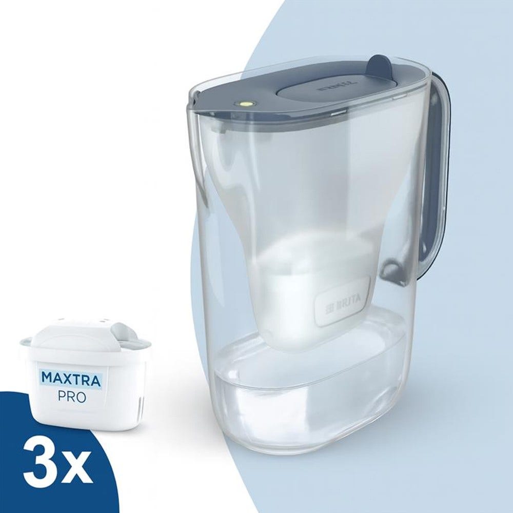 Jarra BRITA Style Essential 2.4L azul piedra + 3 filtros BRITA MAXTRA PRO 1058103