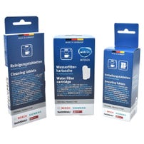 Set de mantenimiento para cafetera Siemens Filtro de agua + Tabletas de limpieza + Tabletas descalcificadoras