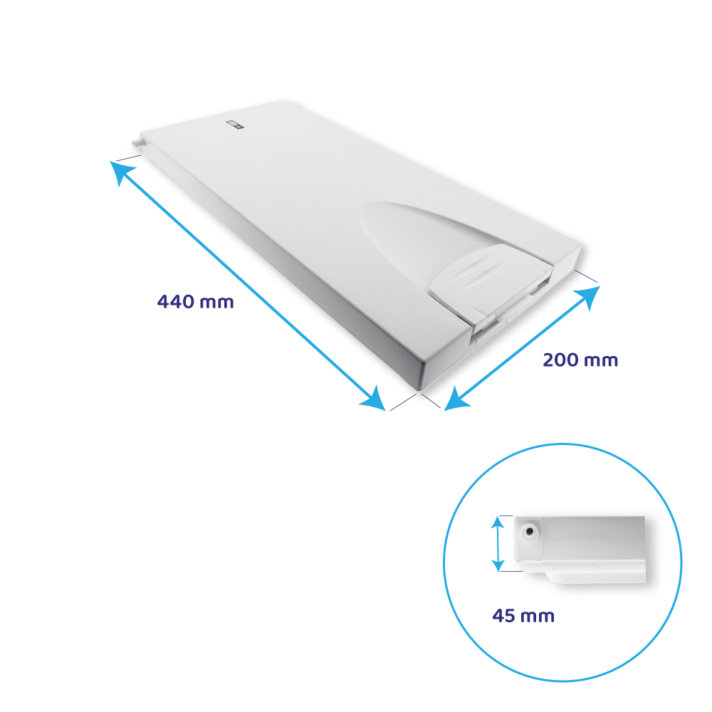 Puerta de congelador para frigorífico Grundig 440x200mm / C00881952