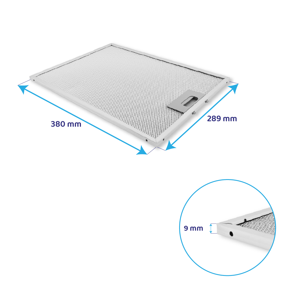 Filtro metálico para campana Elica 380x290mm GF03RB