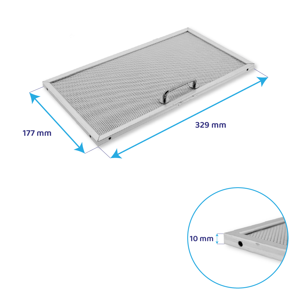 Filtro metálico Bauknecht 327x177x9mm 480122101731