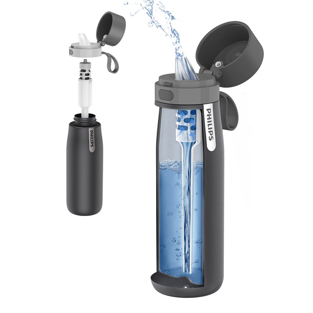 Botella de agua térmica Philips GoZero Daily (550 ml) Gris AWP2771GRR