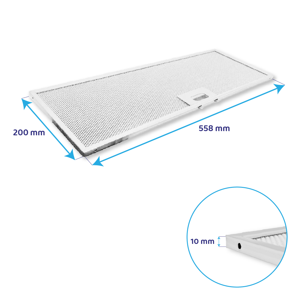Filtro metálico para campana Elica 558x200x10mm GRI0077330A