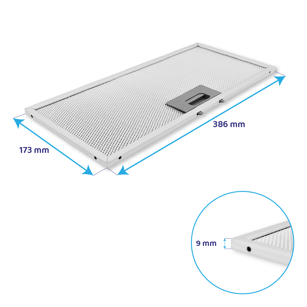Filtro metálico para campana Elica 173x386mm GRI0138042A