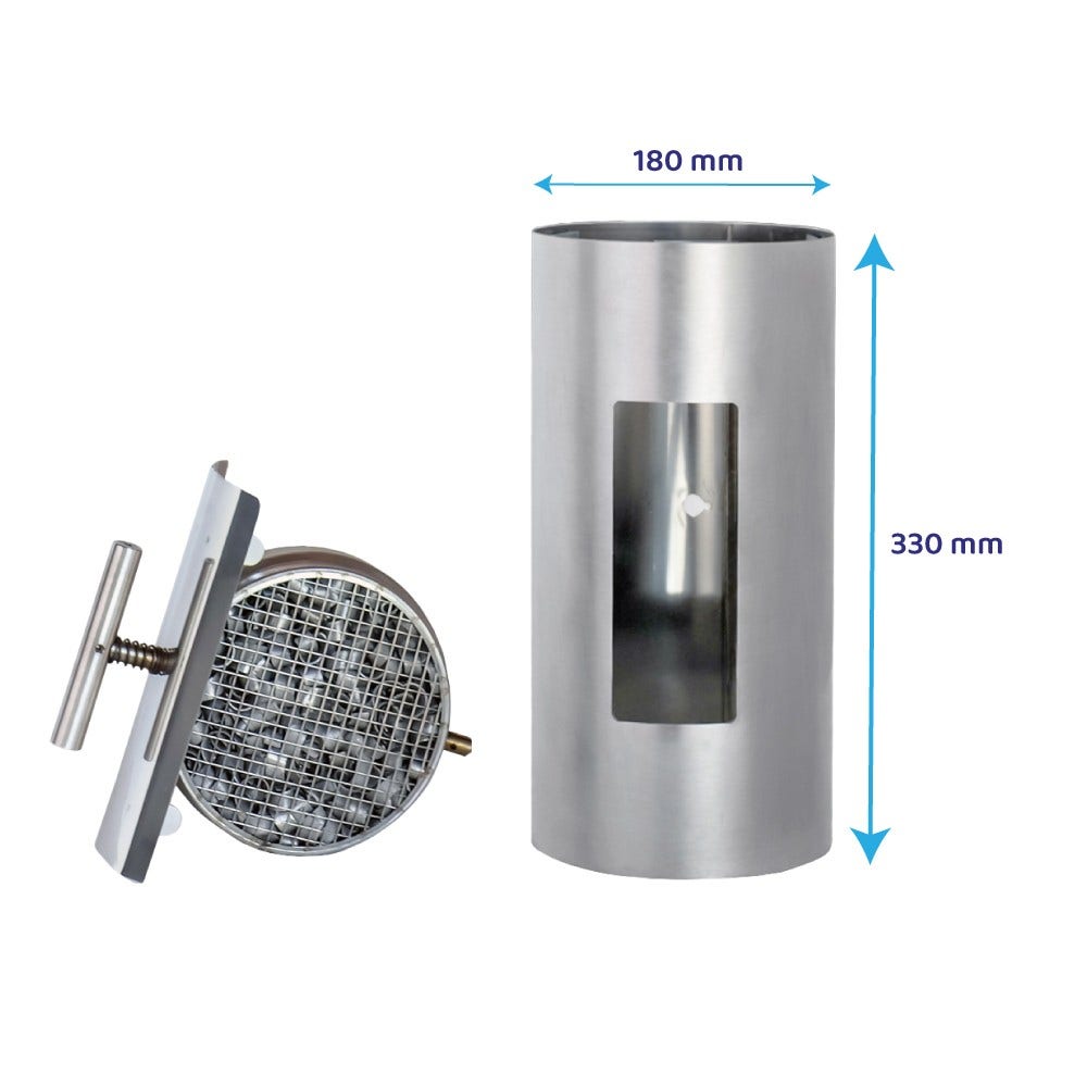 Filtro para humo de leña ABCAT® Ø180x330mm Acero inoxidable