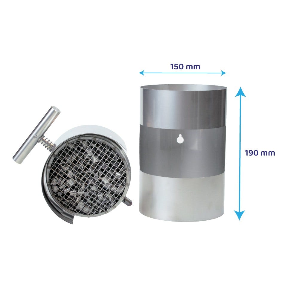 Filtro para humo de leña ABCAT® salida trasera Ø150x190 mm INOX