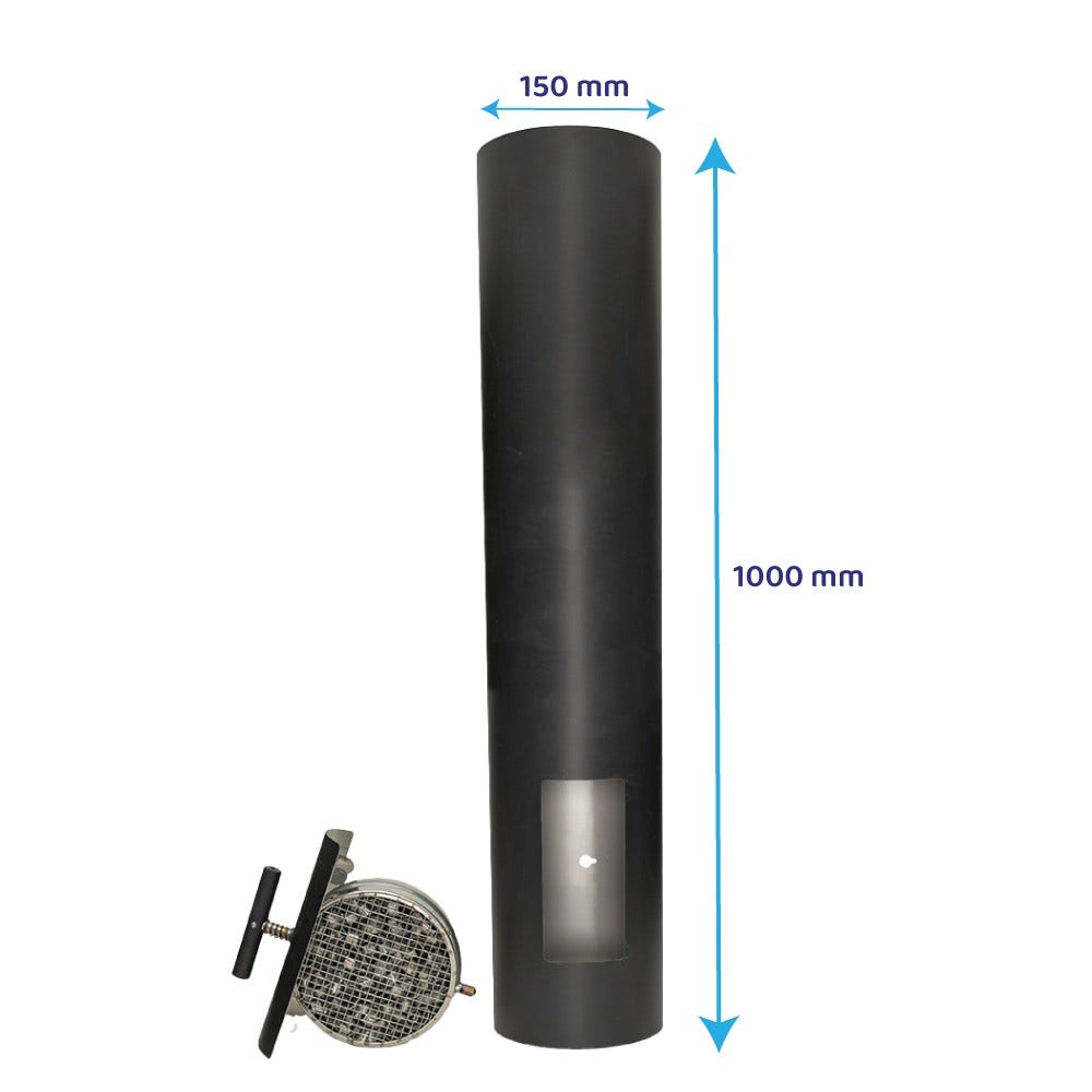 Filtro para humo de leña ABCAT® Ø150x1000x2mm INOX