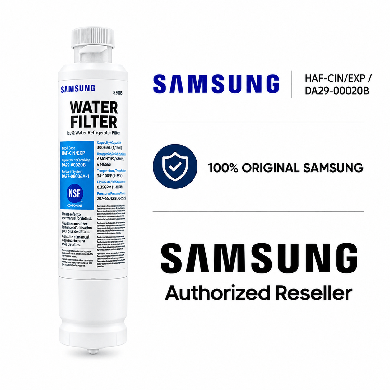 Filtro de agua Original Samsung HAF-CIN/EXP / DA29-00020B