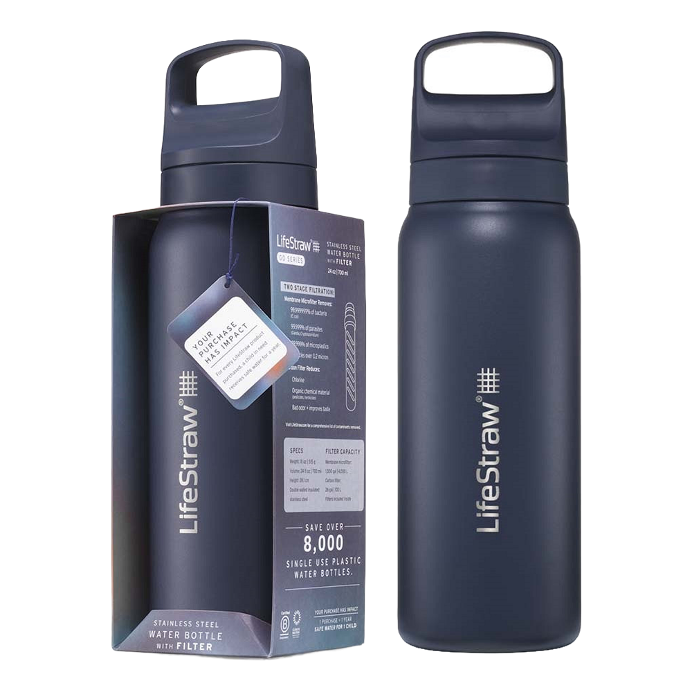 Botella de acero inoxidable LifeStraw Go 2.0 Series Azul océano (1000 ml)