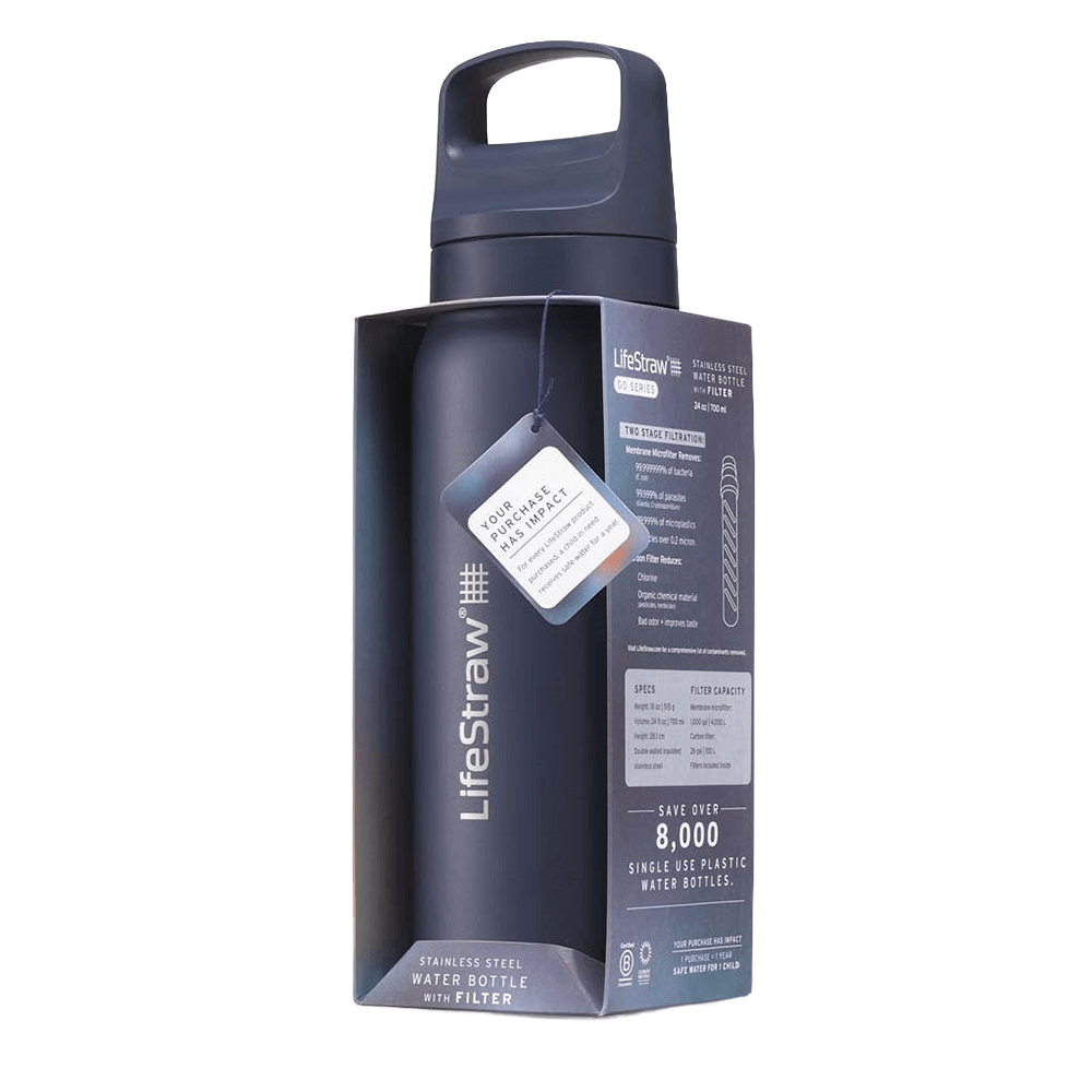 Botella de acero inoxidable LifeStraw Go 2.0 Series Azul océano (1000 ml)