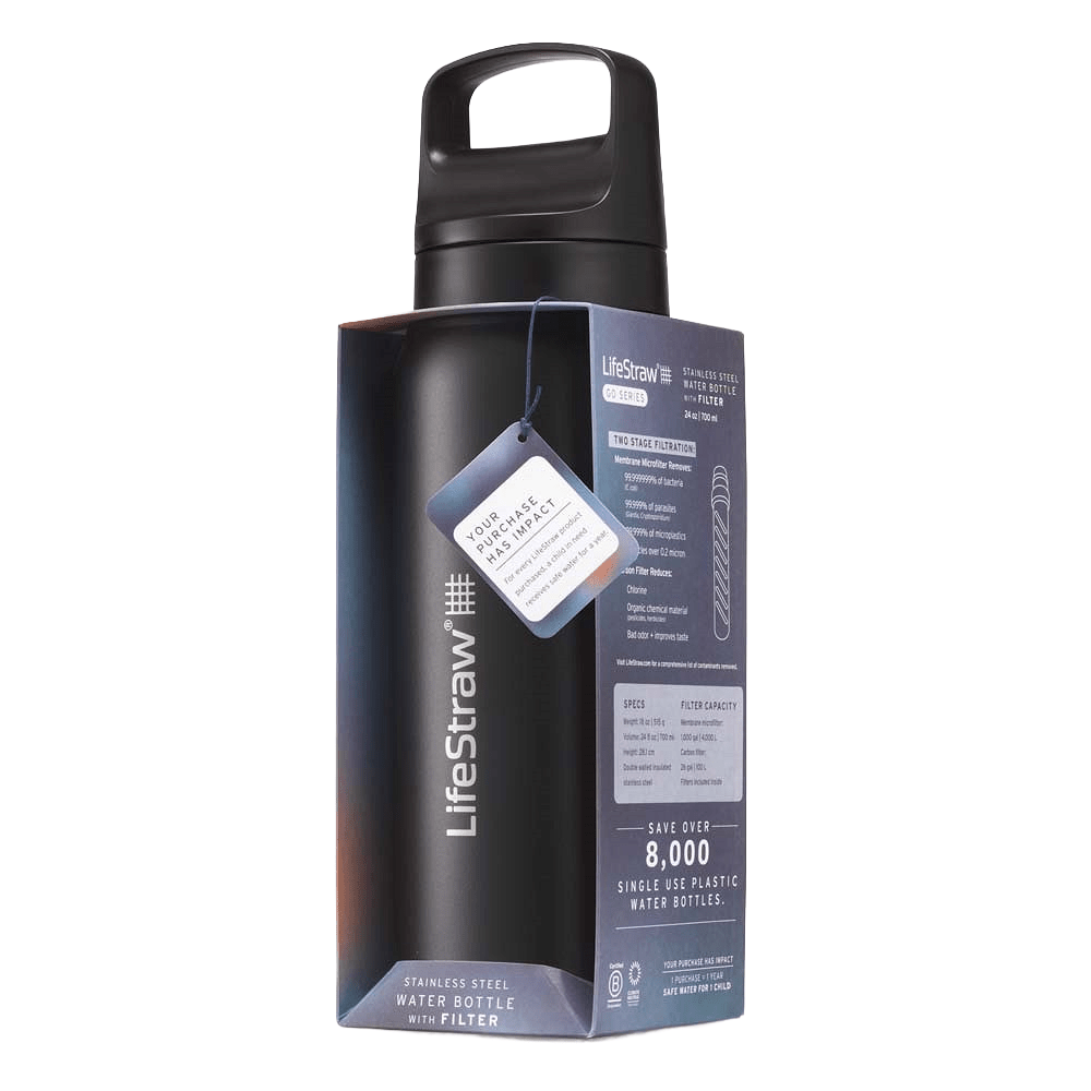 Botella de acero inoxidable LifeStraw Go 2.0 Series Negra (1000 ml)