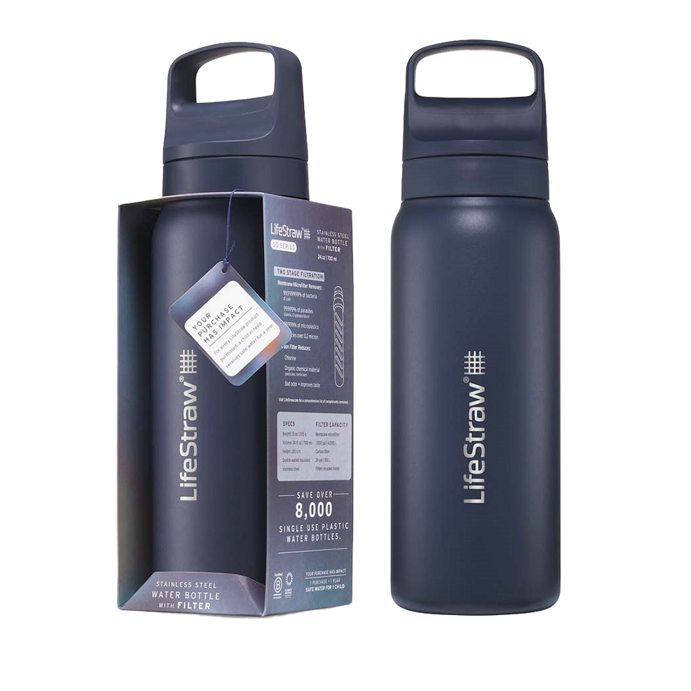 Botella de acero inoxidable LifeStraw Go 2.0 Series Azul océano (700 ml)