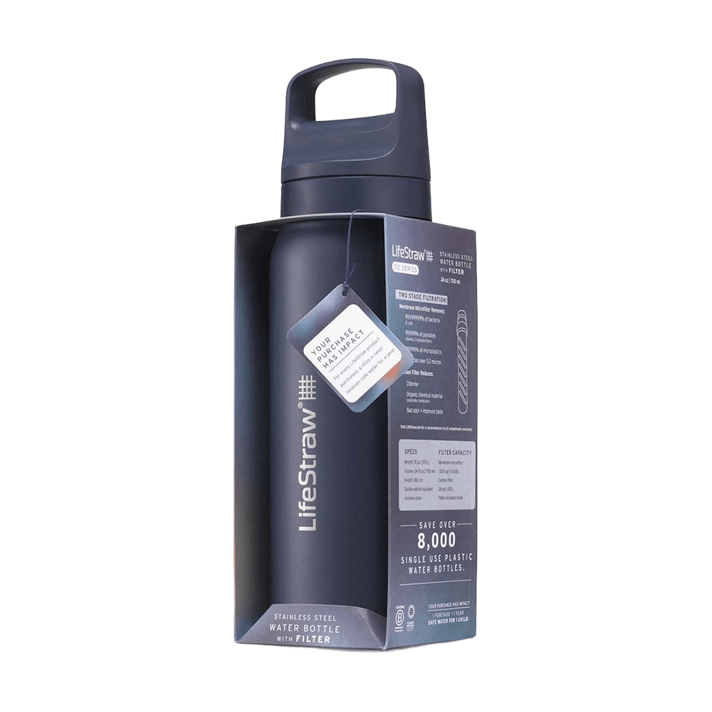 Botella de acero inoxidable LifeStraw Go 2.0 Series Azul océano (700 ml)