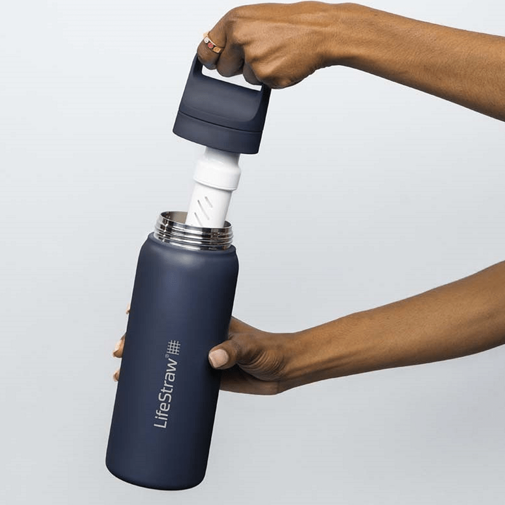 Botella de acero inoxidable LifeStraw Go 2.0 Series Azul océano (700 ml)