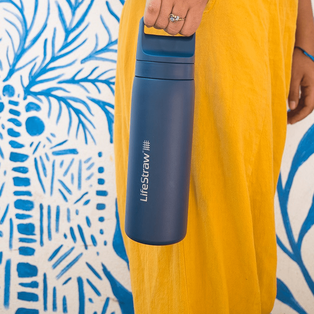 Botella de acero inoxidable LifeStraw Go 2.0 Series Azul océano (700 ml)