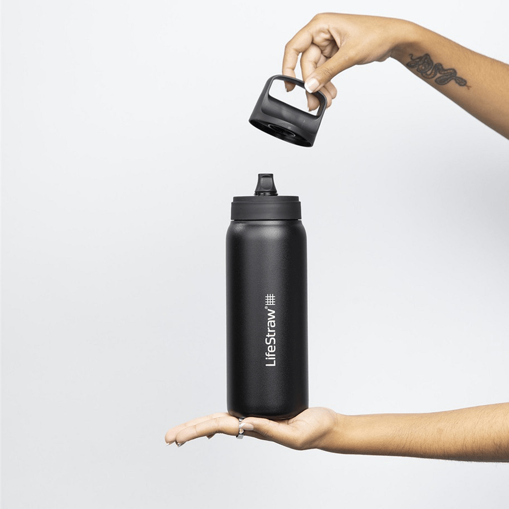 Botella de acero inoxidable LifeStraw Go 2.0 Series Negra (1000 ml)