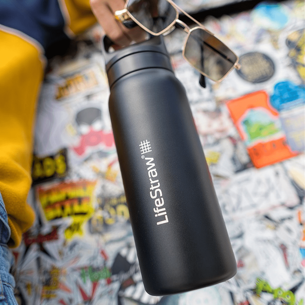 Botella de acero inoxidable LifeStraw Go 2.0 Series Negra (700 ml)