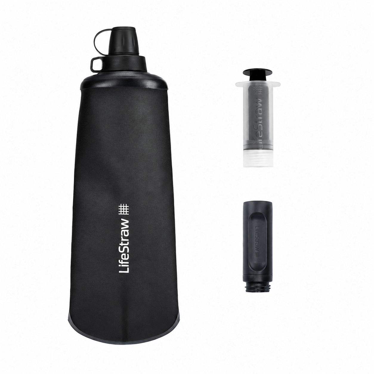 LifeStraw Peak Series Botella Plegable Exprimible 1l Gris Montaña Oscuro