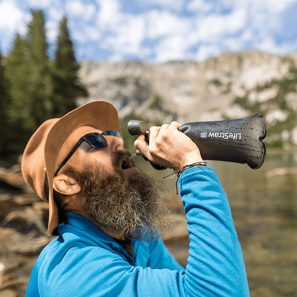 LifeStraw Peak Series Botella Plegable Exprimible 1l Gris Montaña Oscuro