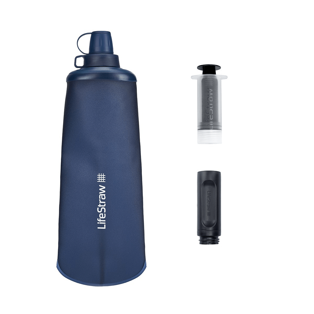 Botella Plegable de Compresión LifeStraw Peak Series 1l Azul Montaña