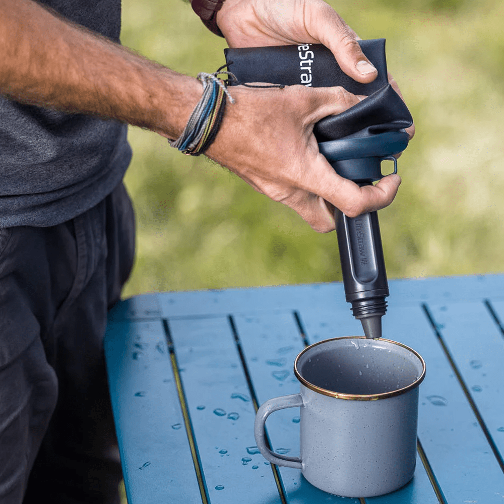 Botella Plegable de Compresión LifeStraw Peak Series 1l Azul Montaña