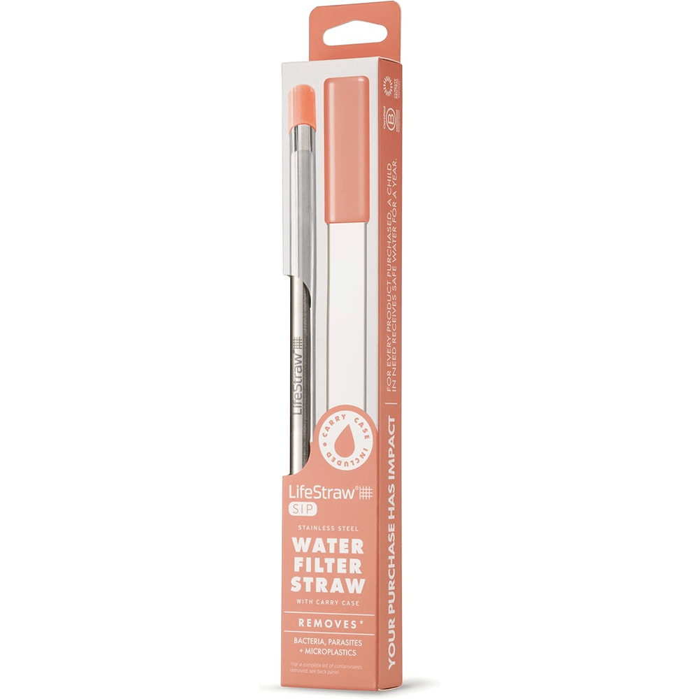 Pajilla filtrante LifeStraw Sip de acero inoxidable - Rosa albaricoque