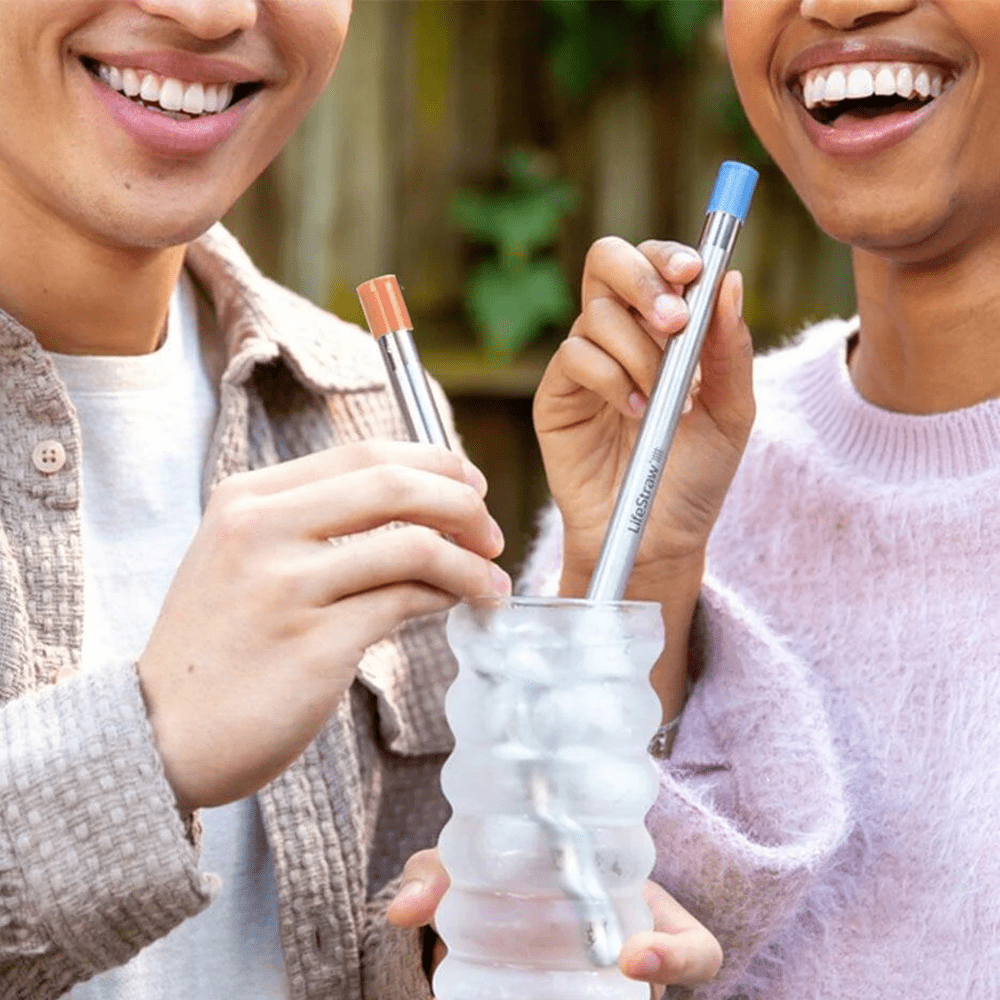 Pajilla filtrante LifeStraw Sip de acero inoxidable - Rosa albaricoque