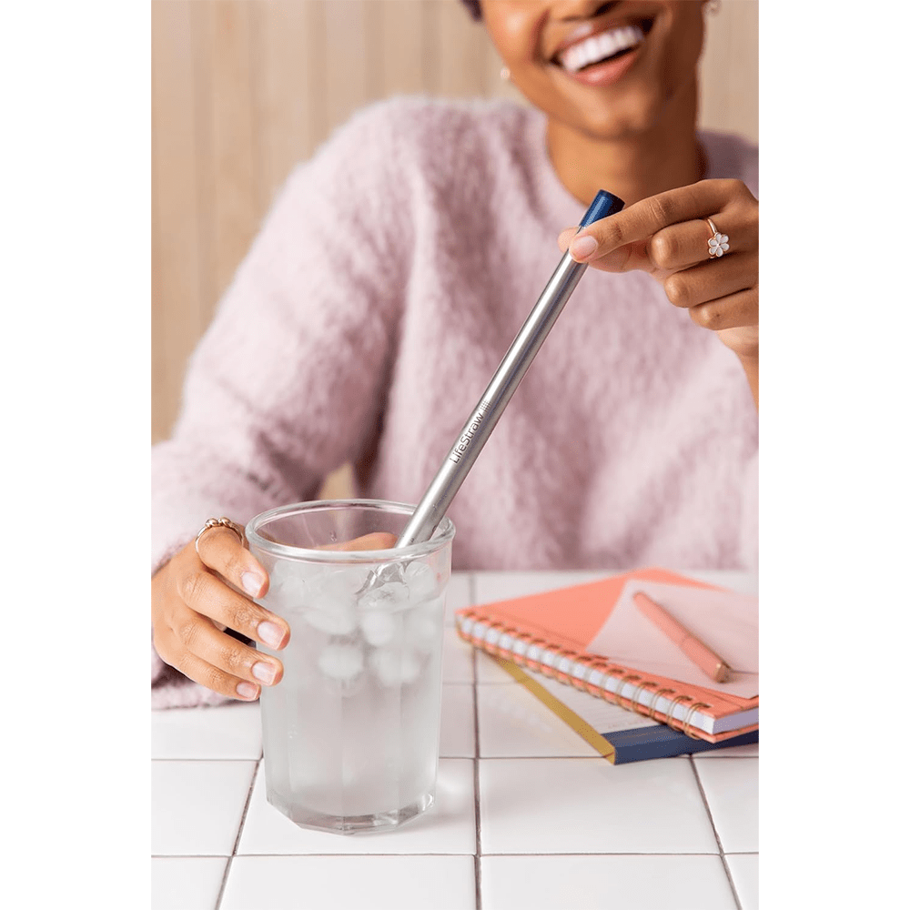 Pajilla filtrante LifeStraw Sip de acero inoxidable - Azul medianoche