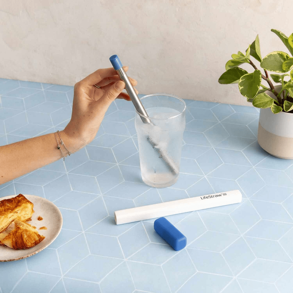 Pajilla filtrante LifeStraw Sip de acero inoxidable - Stormy Blue