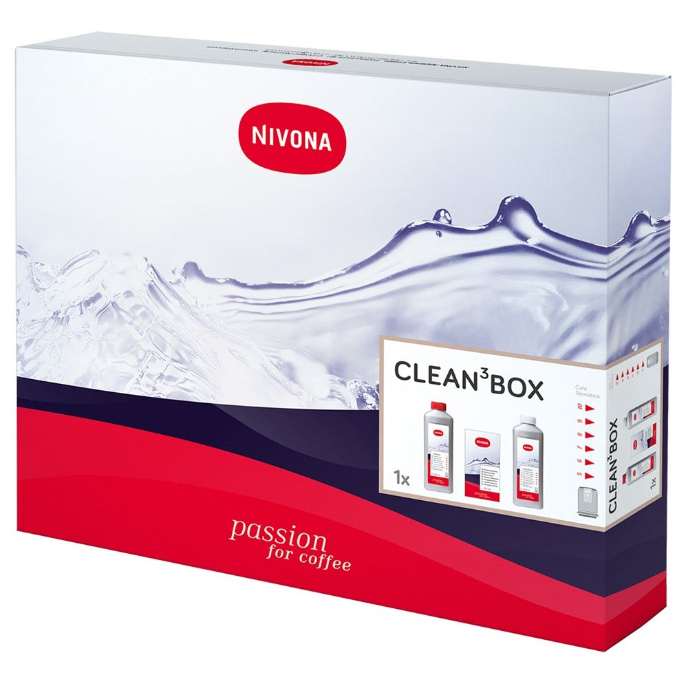 Set de mantenimiento para cafetera Nivona CLEANBOX descalcificador + Pastillas de limpieza + limpiador del sistema de leche